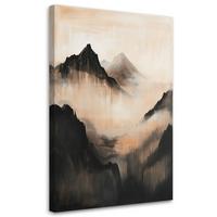 LEINWANDBILD Berge abstrakte Landschaft 60x90cm - Beige, Textil (60/90cm) - Feeby