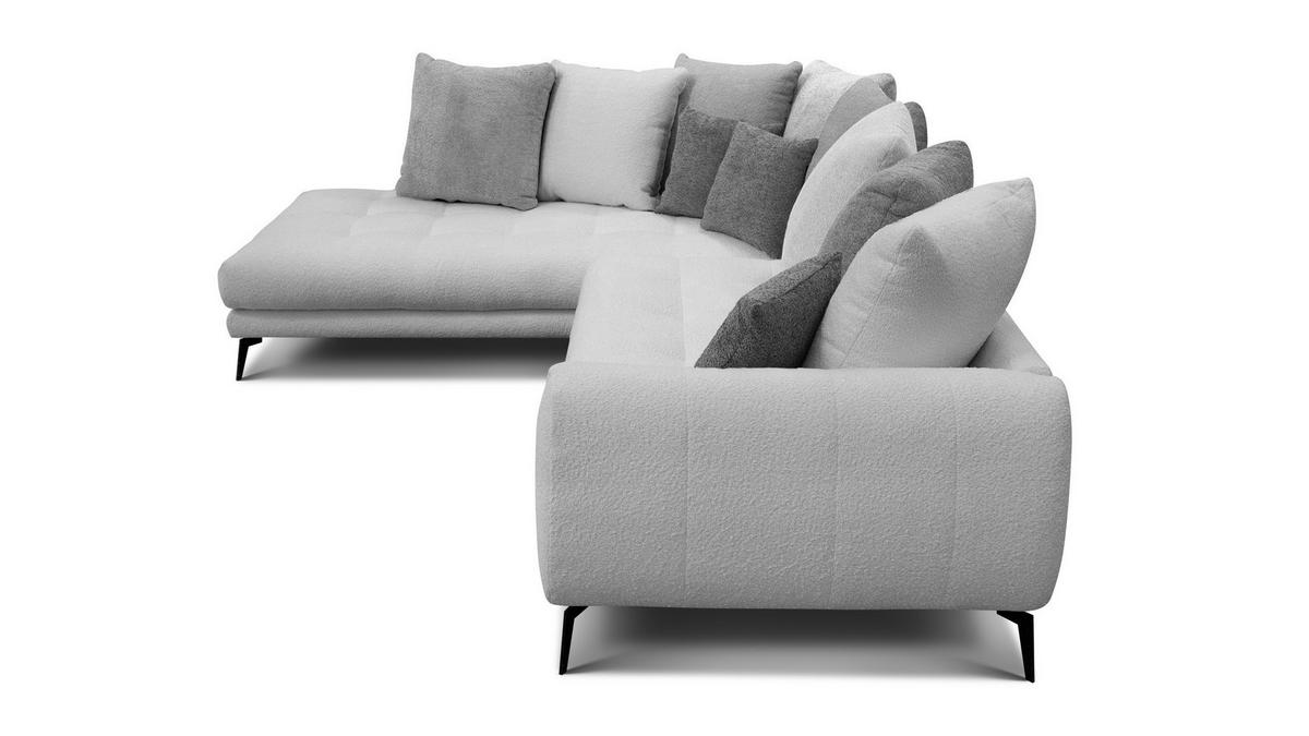 ECKSOFA CALME 5-Sitzer, hellgrau und dunkelgrau - Dunkelgrau/Schwarz, Holz/Textil (294/229cm) - Wozimo