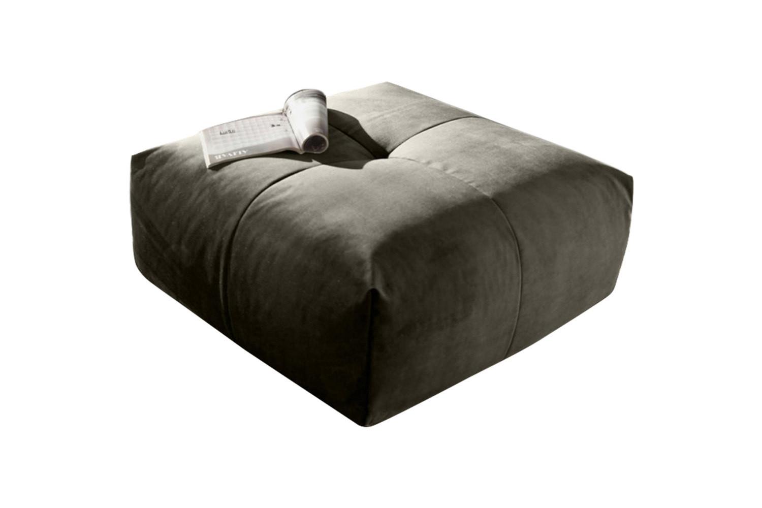 POLSTERHOCKER PALACE Silber Velvet - Silberfarben, Textil (86/41/86cm) - KAWOLA