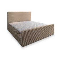BOXBETT BRENTO 180x200 cm mit Matratze und Topper - Beige - Beige, Holz (180/200cm) - MASSENO