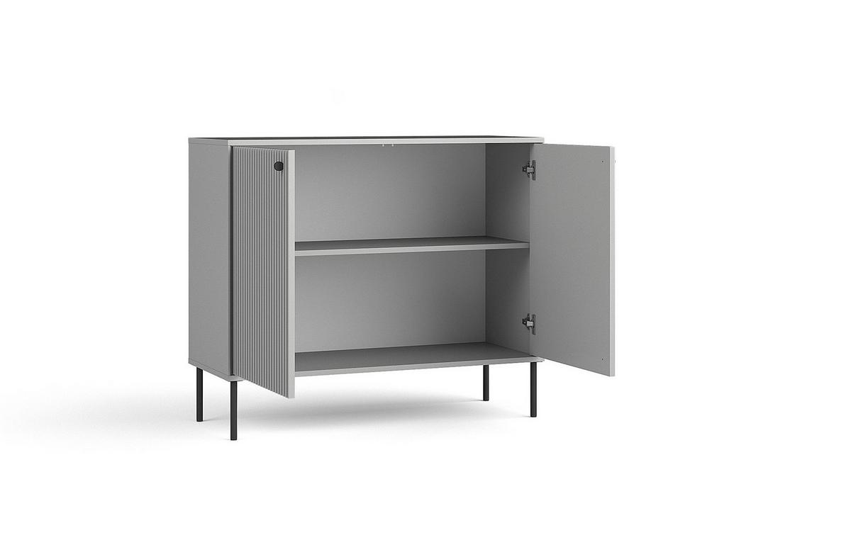 KOMMODE NIMB 105,4/89,2/40,5cm mit Schubladen 2 Türen Grau - Grau, Holzwerkstoff (105.4/89.2/40.5cm) - MASSENO