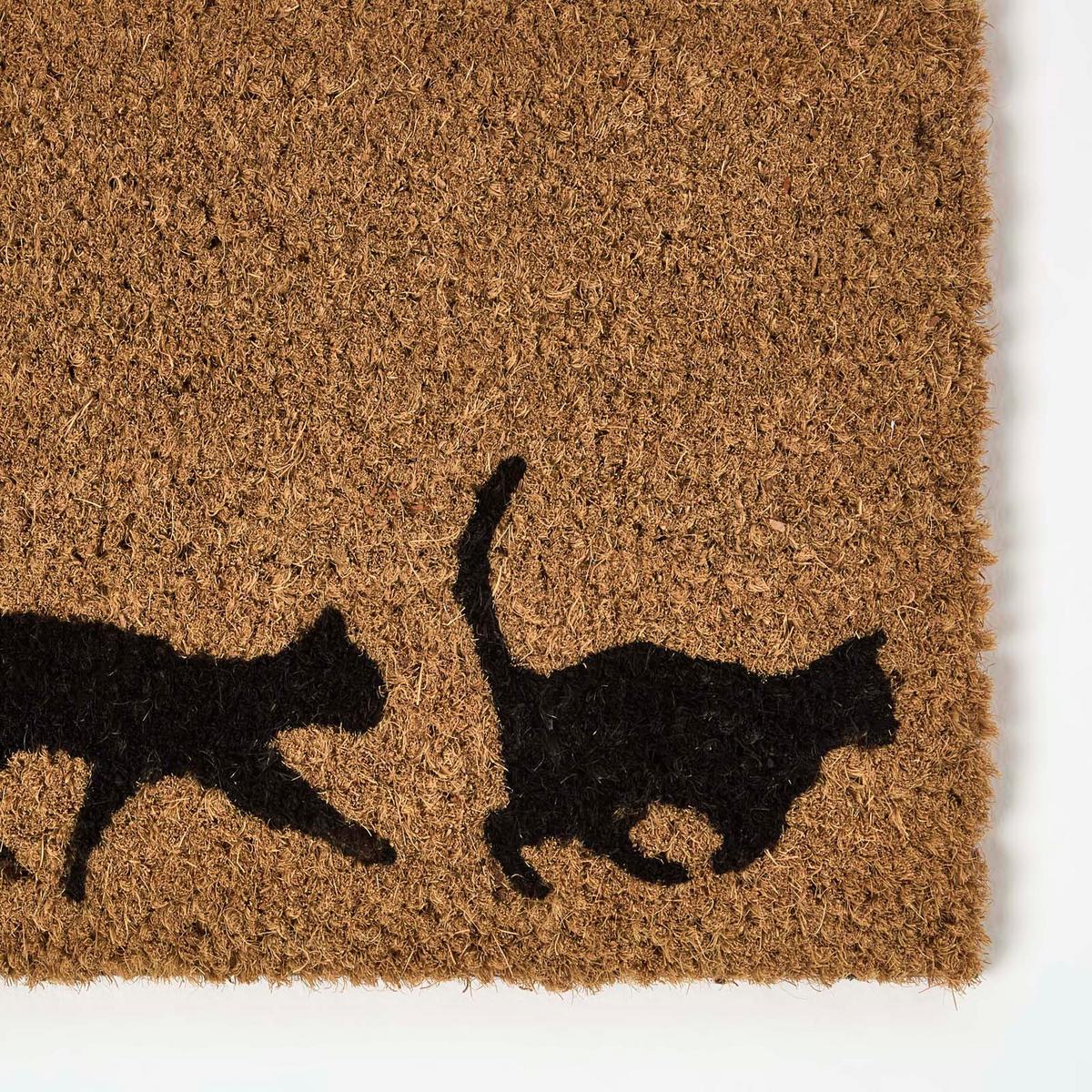 FUSSMATTE Katzen rutschfest 25/75 cm - Schwarz, Naturmaterialien (25/75cm) - Homescapes