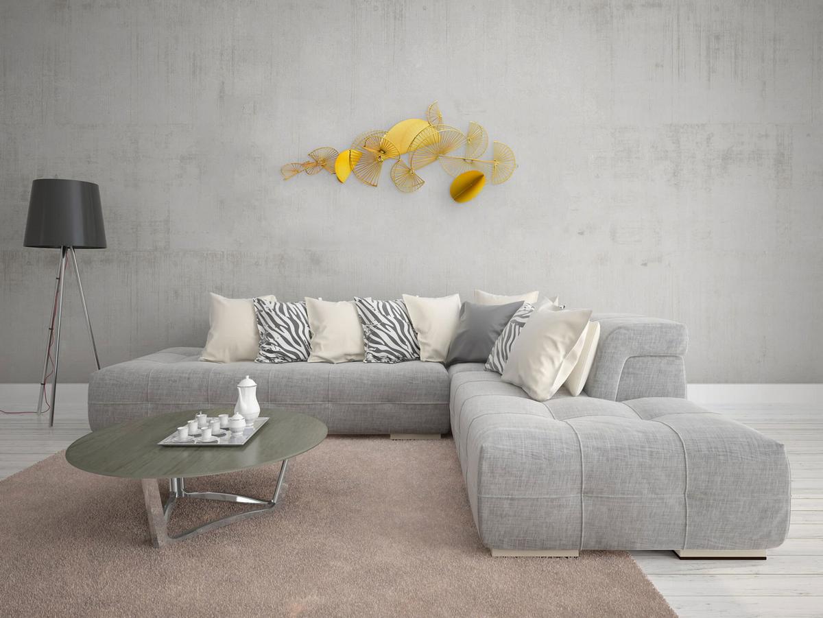 WANDDEKO Gold 105/47 cm - Goldfarben, Metall (3.85/47/22cm) - KUNSTLOFT