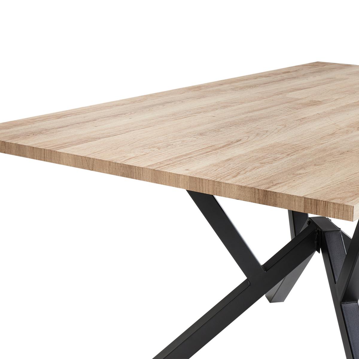 ESSTISCH ausziehbar Hellbraun 160-200/90 cm Ansell - Hellbraun, Holzwerkstoff (160/90/77cm) - Beliani
