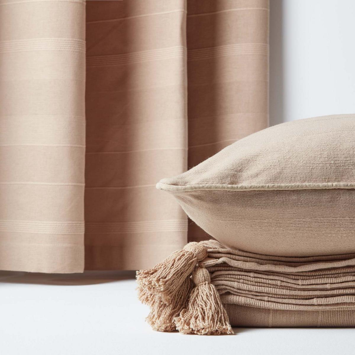 ÖSENVORHANG Rajput blickdicht 2er-Set, 167/182 cm - Beige, Textil (167/182cm) - Homescapes