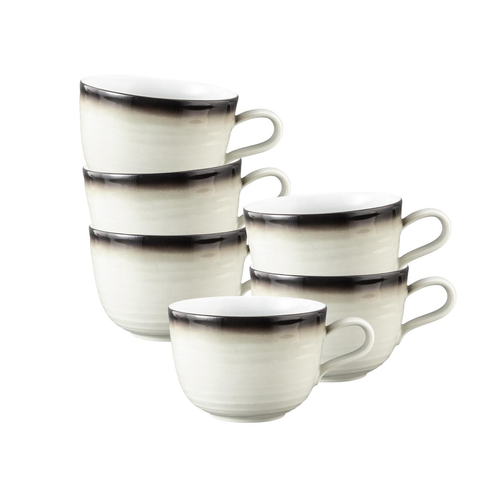 MILCHKAFFEETASSEN Terra Corso 400 ml 6er Set - Beige/Grau, Keramik (0.4L) - Seltmann Weiden