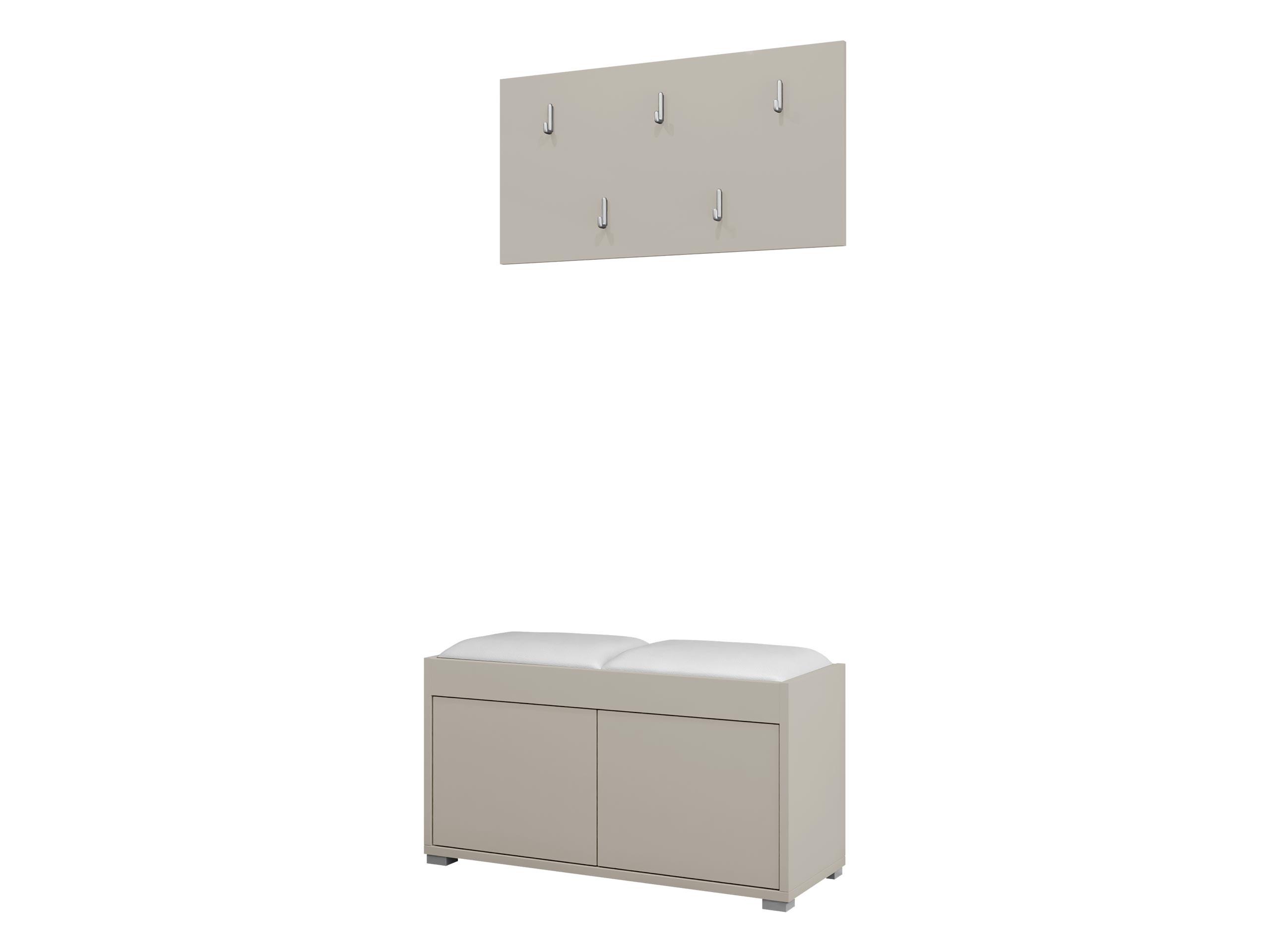 GARDEROBEN-SET Gesita VII - Kaschmir/Weiß Hochglanz, Holzwerkstoff/Kunststoff (84/45/35cm) - MIRJAN24