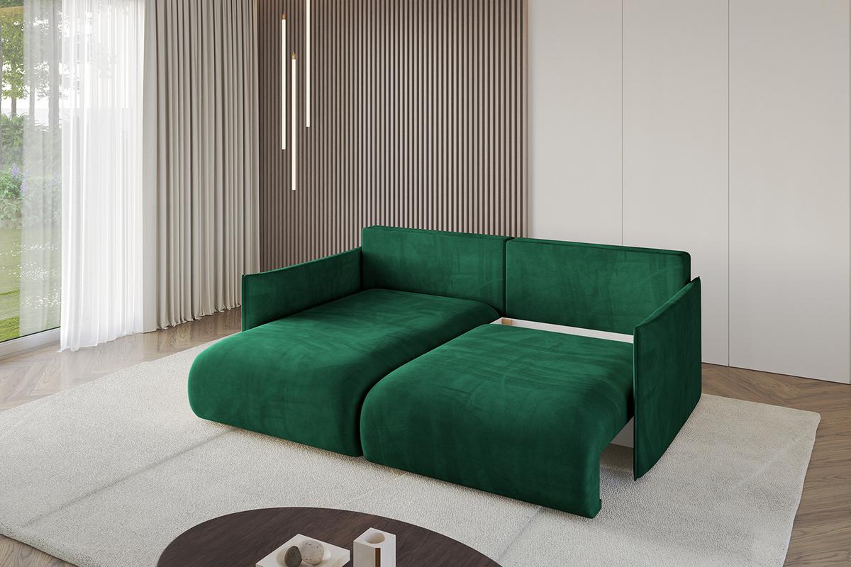 ECKSOFA Ottomane links ONESK-L 216x177x72 Dunkelgrün Velours - Dunkelgrün, Holzwerkstoff/Kunststoff (216/177cm) - ALTDECOR