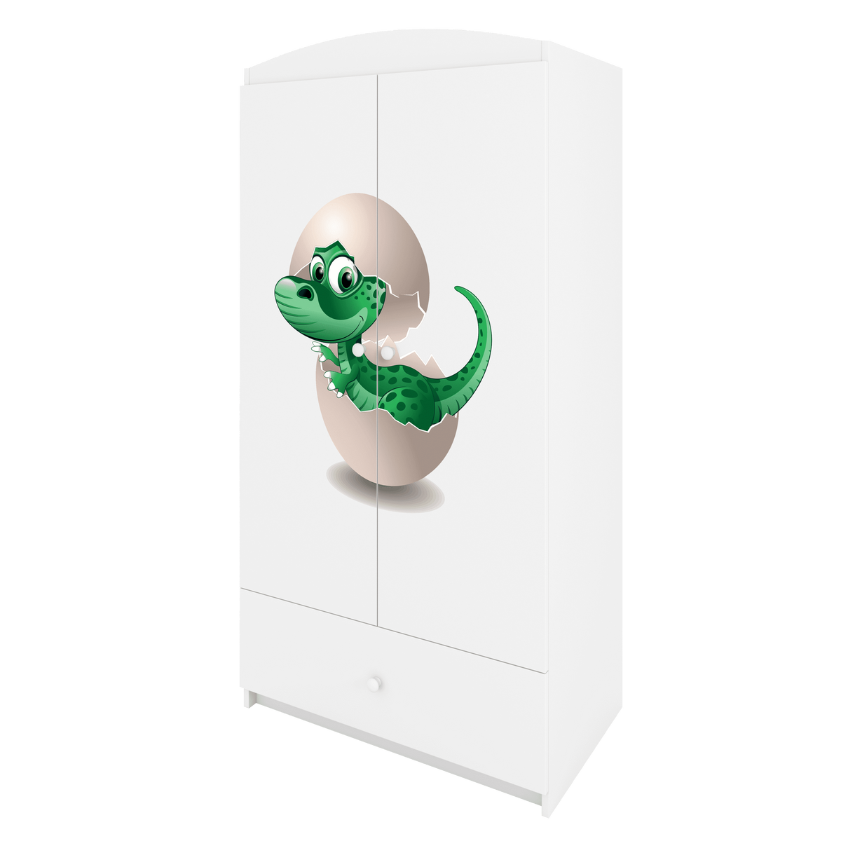 KINDERKLEIDERSCHRANK Kleiner Dino - Weiß, Holzwerkstoff (90/175/52cm) - RAUMHIRSCH FURNITURE
