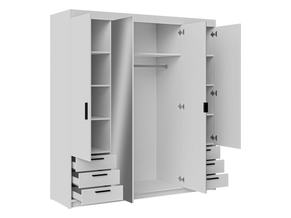 KLEIDERSCHRANK Elena 4D6S - Eichefarben/Schwarz, Holzwerkstoff/Kunststoff (177/191/53cm) - MIRJAN24