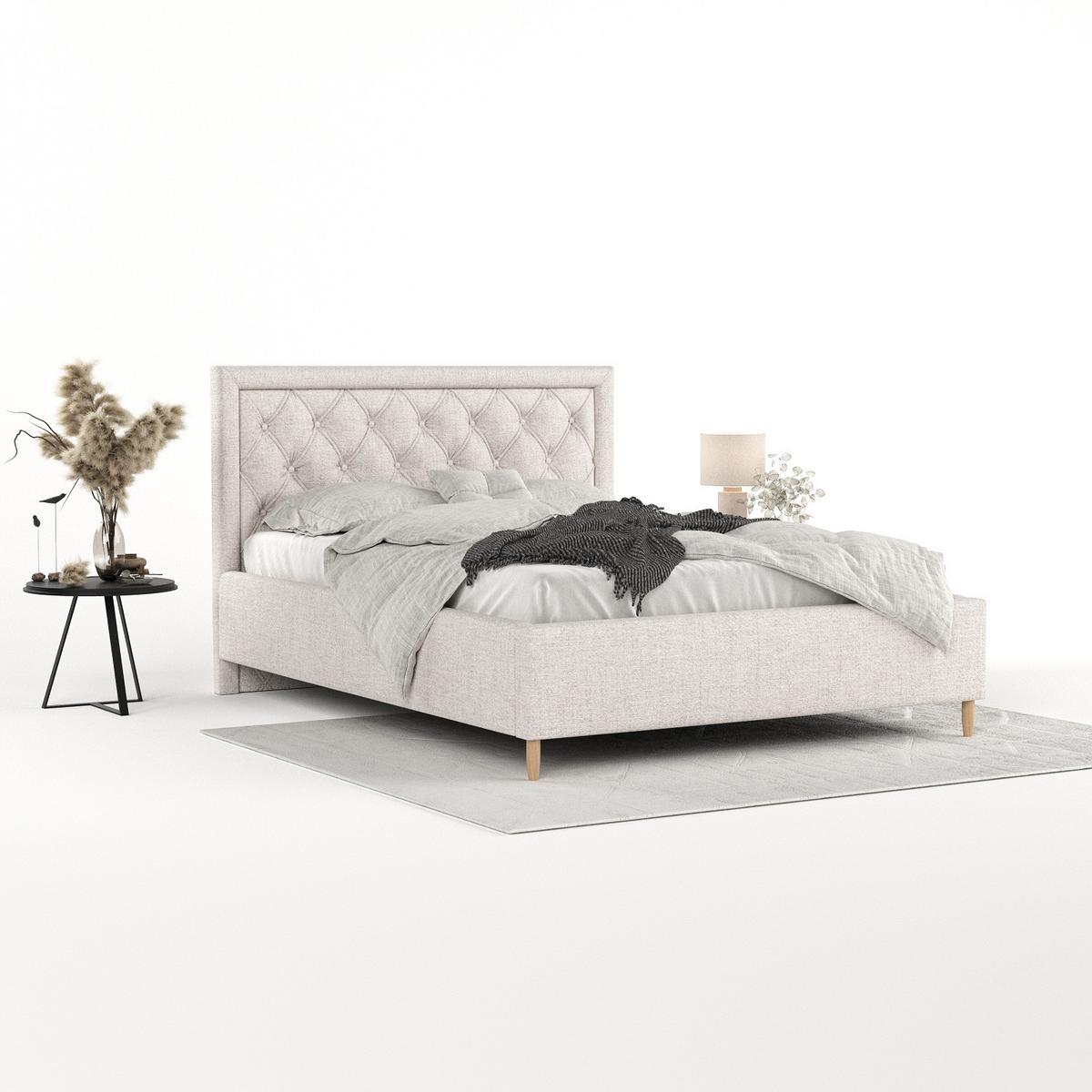 POLSTERBETT Lido 140/200 cm Hellbeige im Neve Stoff - Sandfarben/Naturfarben, Holz/Holzwerkstoff (140/200cm) - AltaBeds