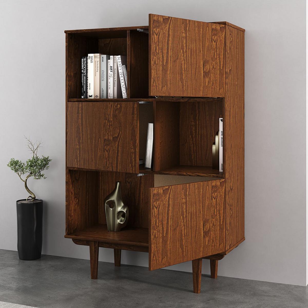 HIGHBOARD SIMONA Kastanie - Kastanienfarben, Holz (95/139/37cm) - IDIMEX