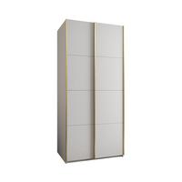 SCHWEBETÜRENSCHRANK 245,5/120/64 2-türig - Goldfarben/Weiß, Holz/Metall (120/245/64cm) - Abiks Möbel