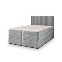 BOXSPRINGBETT FELBIO 200x200 cm mit Matratze und Topper, H2+H3 - Hellgrau - Hellgrau, Holz (200/200cm) - MASSENO