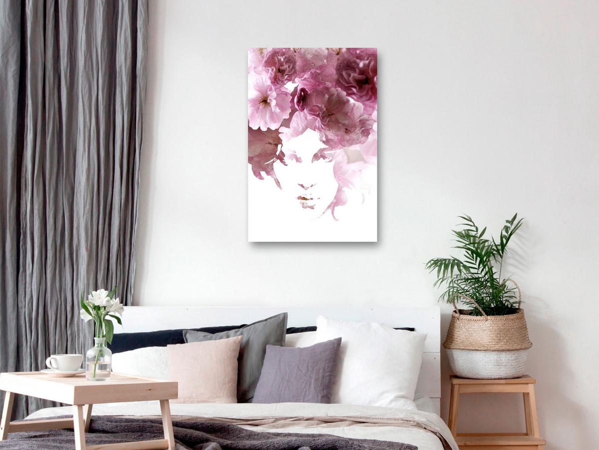 KUNSTDRUCK Rosa 60/90 cm - Pink/Weiß, Textil (60/90cm) - KUNSTLOFT