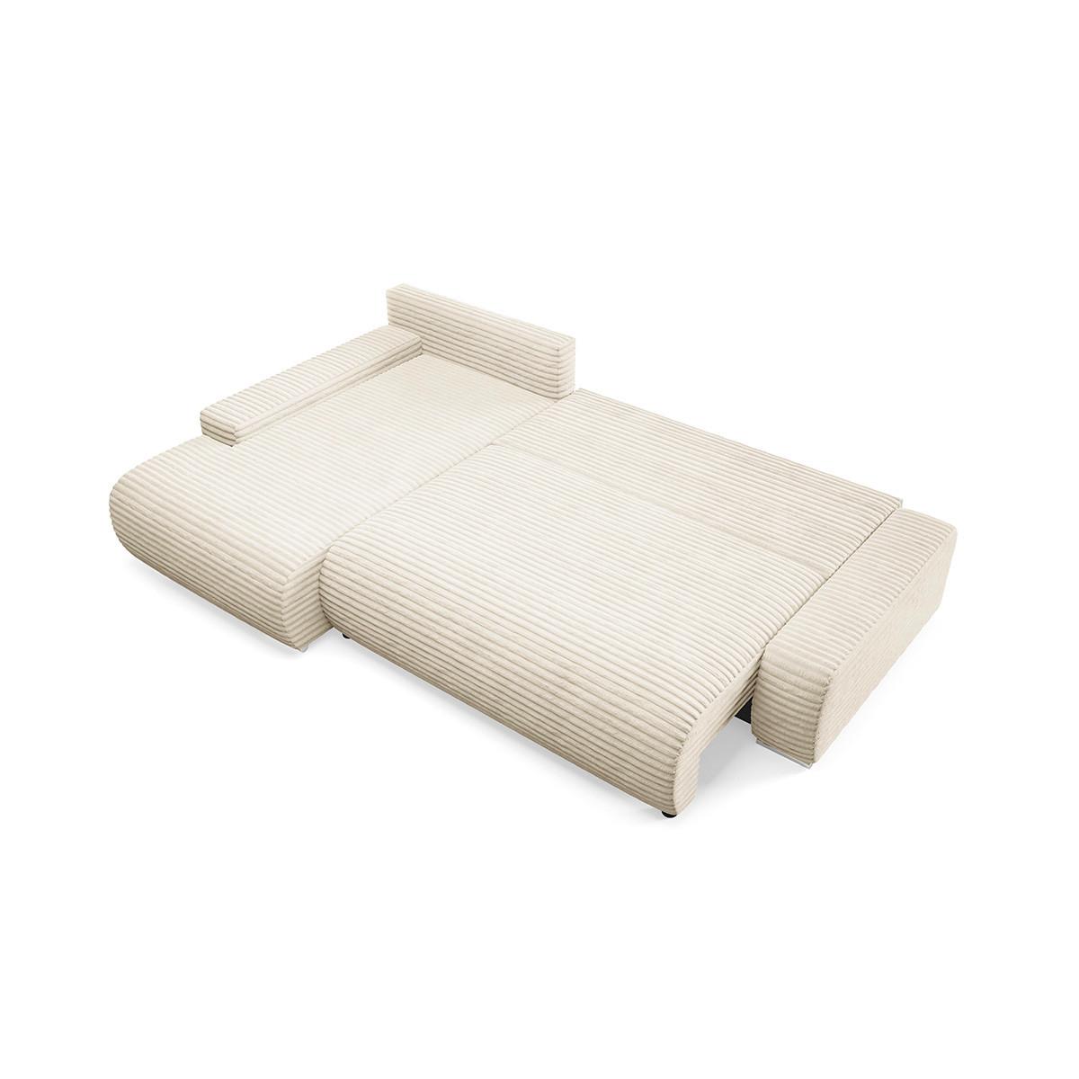 ECKSOFA Ivana 3 Sitzplätze Gebrochenes Weiß - Weiß, Holz (265/172cm) - Petits-meubles