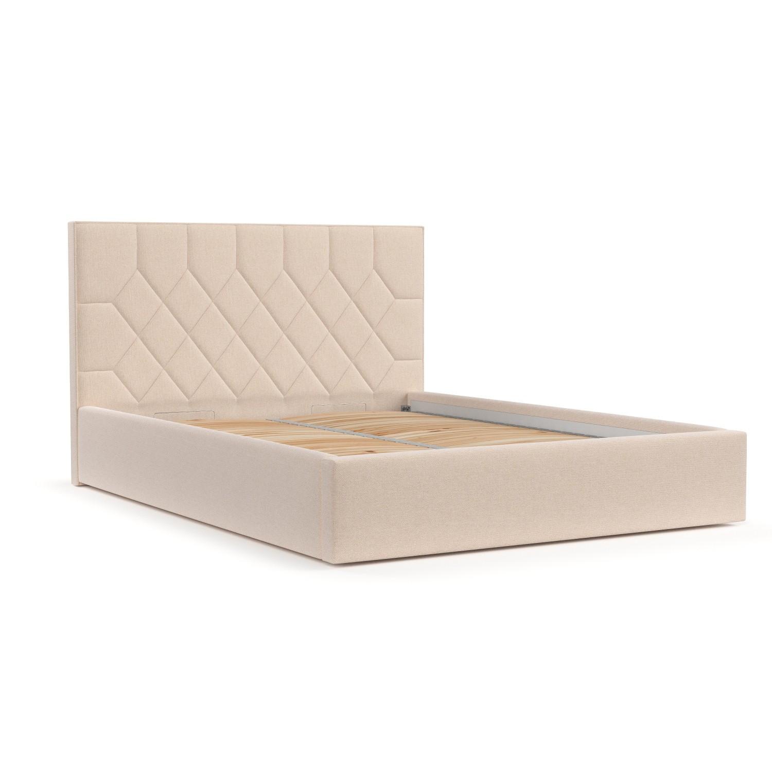 POLSTERBETT Brisa 140/200 cm Creme im Asti Stoff - Creme/Schwarz, Holz/Holzwerkstoff (140/200cm) - AltaBeds