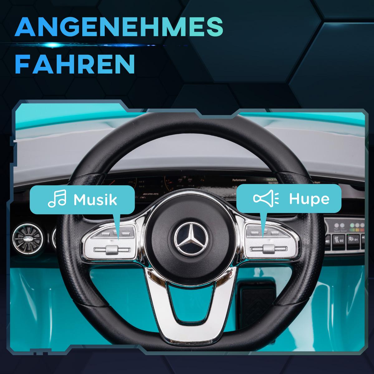 KINDER Elektroauto 12 V Kinderauto mit 2,4G Fernbedienung, USB-, MP3-Anschluss - Blau, Metall (110/61/45cm) - AIYAPLAY
