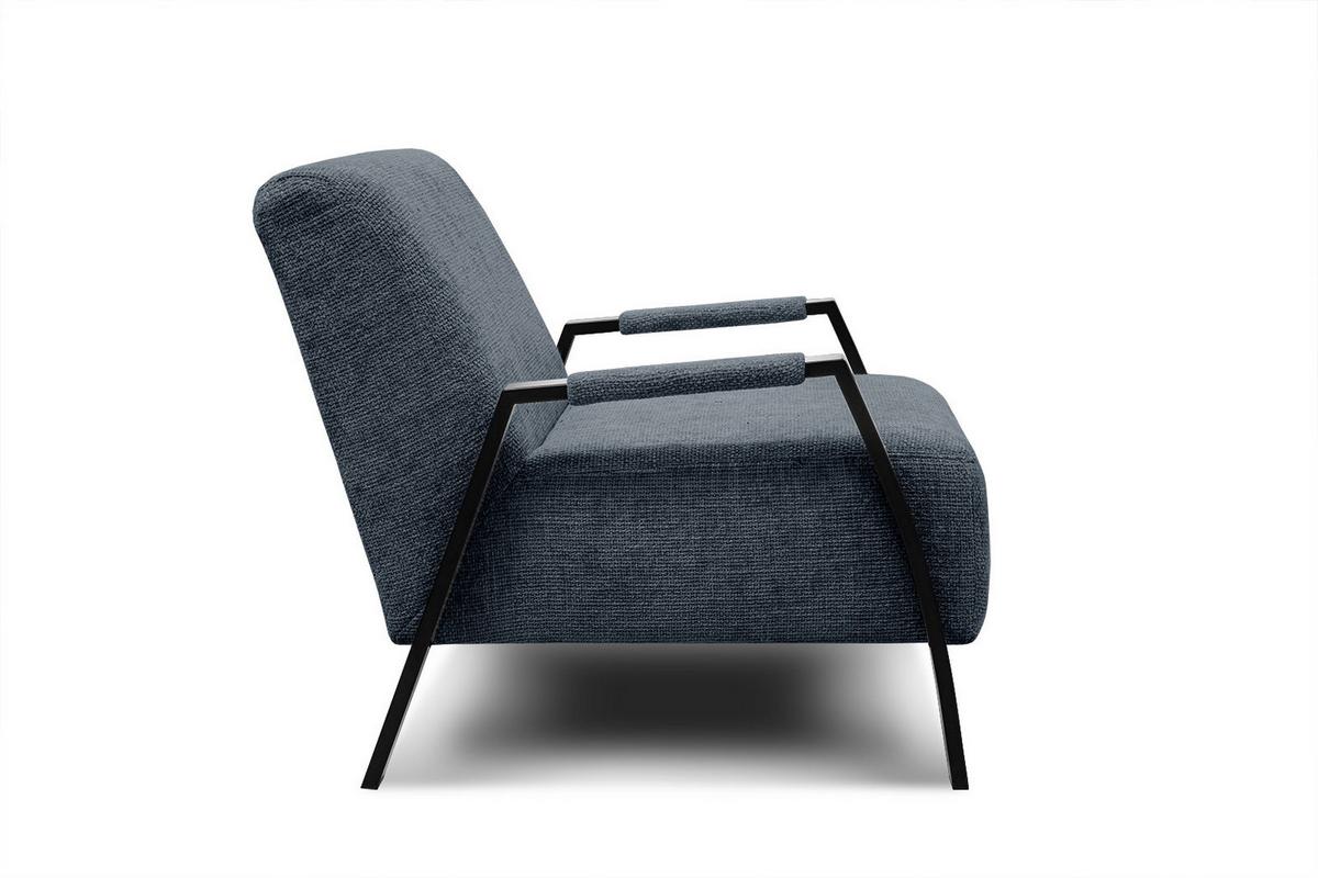 SESSEL KOBE, dunkelblau - Schwarz/Dunkelblau, Holz/Textil (72/76/90cm) - Wozimo