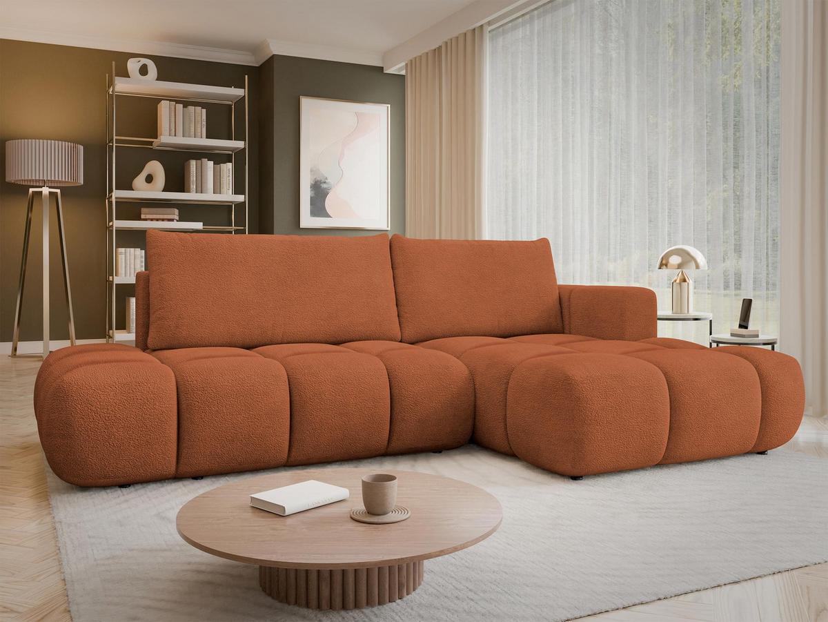 ECKSOFA Soffi, Seite: Rechts - Schwarz/Orange, Holz/Kunststoff (283/166cm) - MIRJAN24