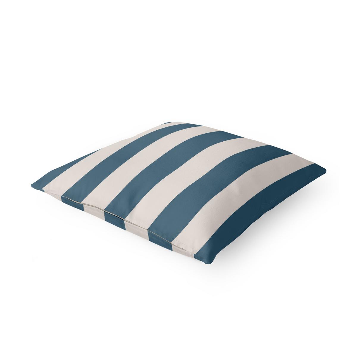 DEKOKISSEN Ocean Blue Große Streifen 40/40 cm - Blau, Textil (40/40/10cm) - Bilderwelten