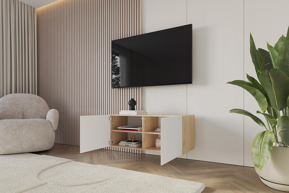 LOWBOARD NOA-2-W 100x40x40 cm - Artisan / Weiß - Weiß, Holzwerkstoff (100/40/40cm) - ALTDECOR