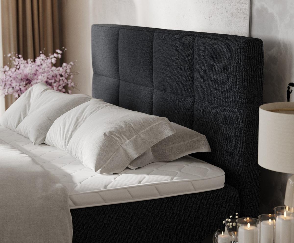 BOXBETT Velto 160/200 cm Anthrazit im Riva Stoff - Anthrazit/Schwarz, Holz/Holzwerkstoff (160/200cm) - AltaBeds