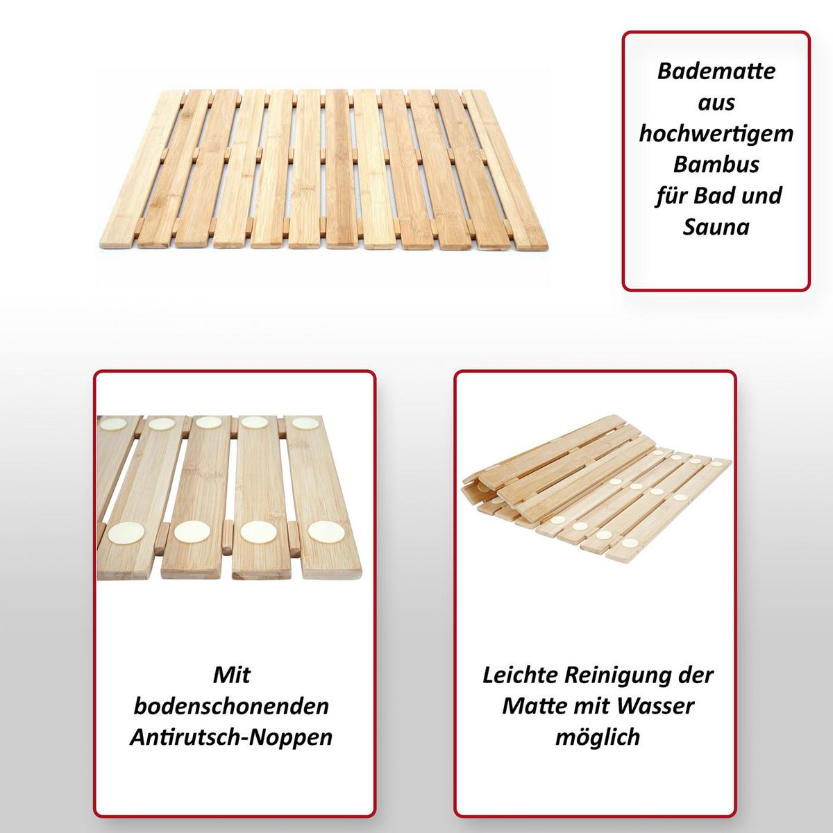 BADEMATTE Braun - Braun, Holz (60/50cm) - MCW