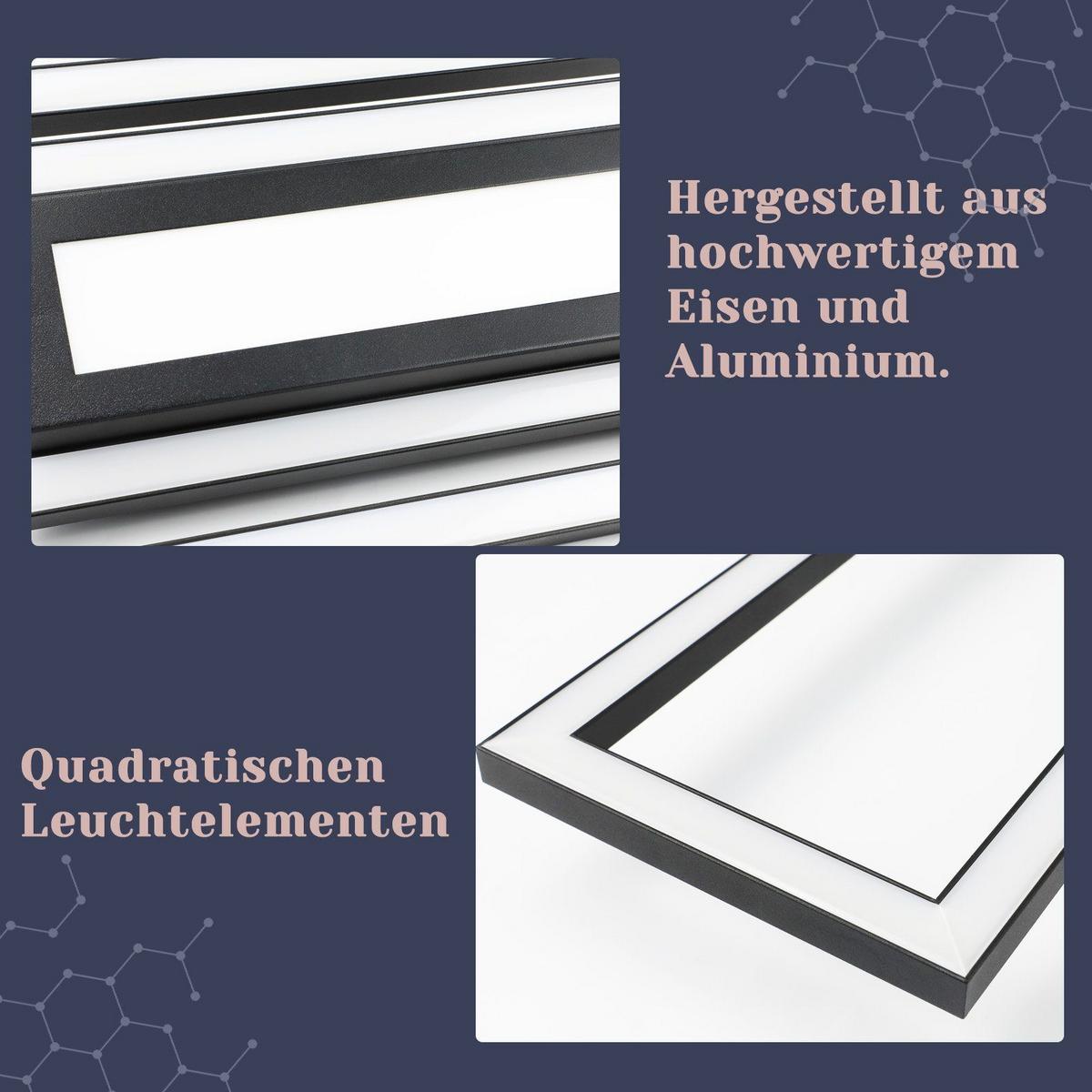 LED-DECKENLEUCHTE Falkenfluch Schwarz Metall 95/17.2/5 cm - Schwarz, Metall (95/17.2/5cm) - ZMH