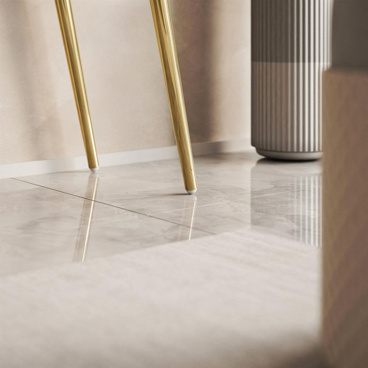 SCHMINKTISCH AURORA-S ELITE in KASCHMIR mit Spiegel - Kaschmir/Goldfarben, Holzwerkstoff/Metall (102/145/44cm) - Lookway