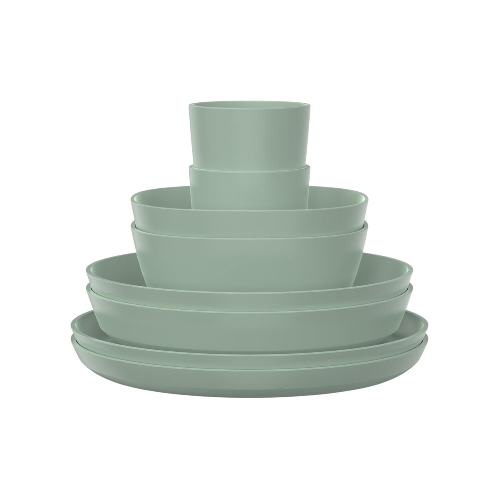 GESCHIRR-SET Silueta Nordic Sage 8-tlg. - Mintgrün, Kunststoff (2/2/2cm) - Mepal