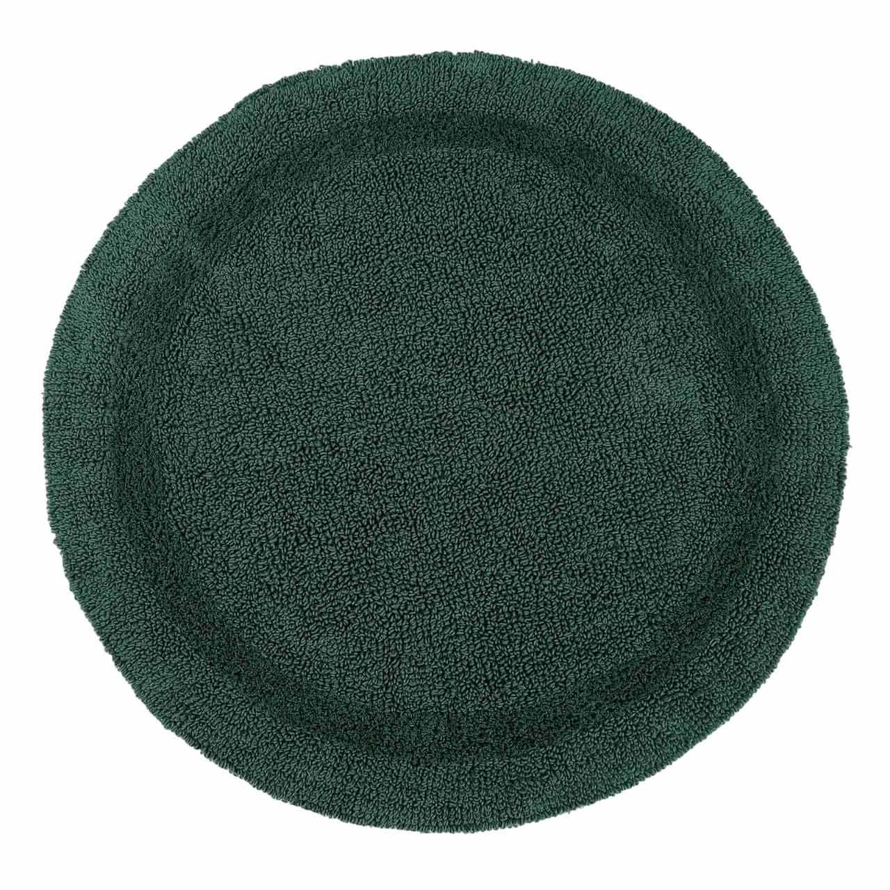 BADEMATTE 80 cm rund, 100% Baumwolle, wendbar - Waldgrün, Textil (80/80cm) - Homescapes