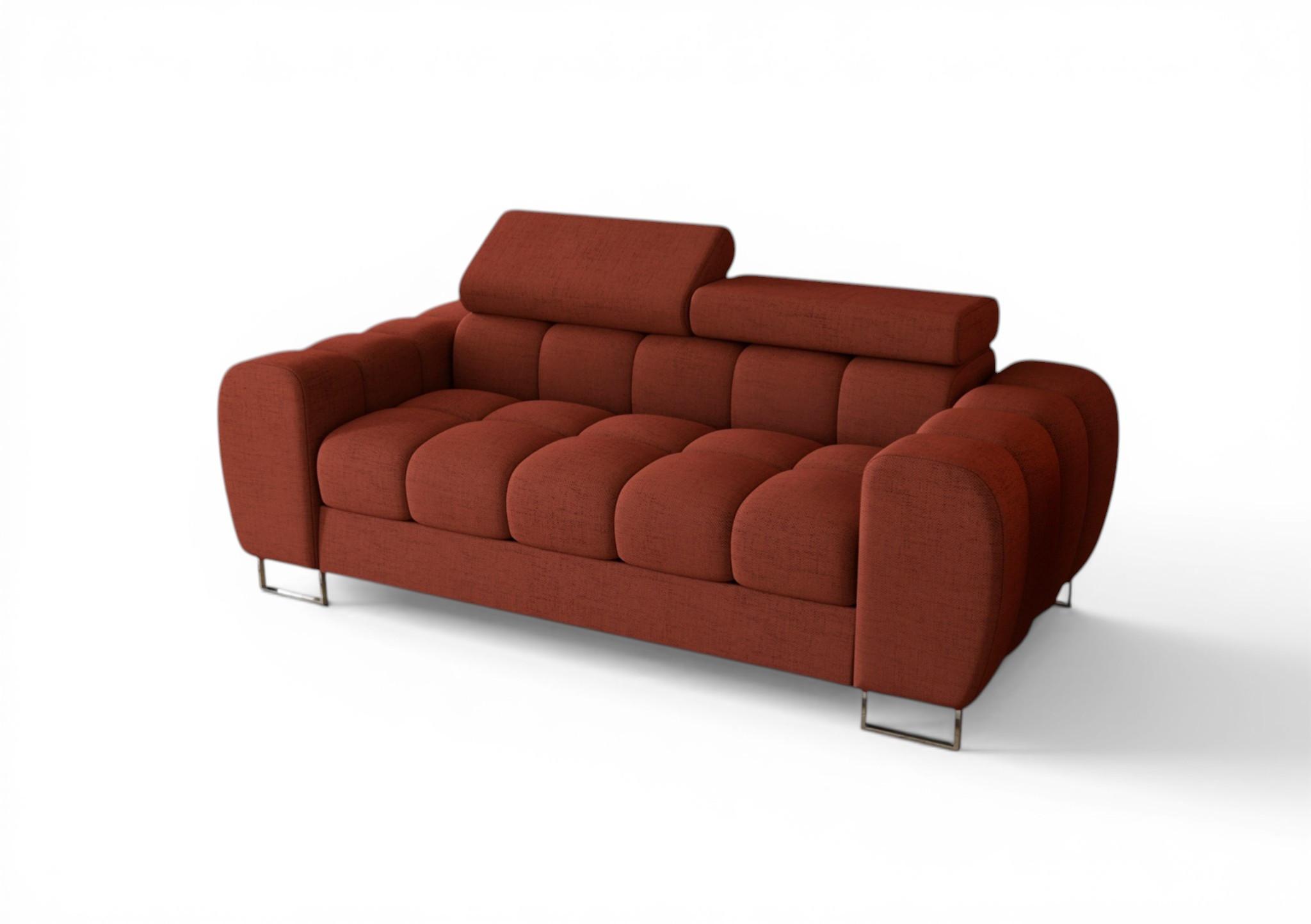 SOFA 2-sitzer Bastien In Stoff Moly - Rot, Holzwerkstoff/Textil (195/95/97cm) - Fun Möbel