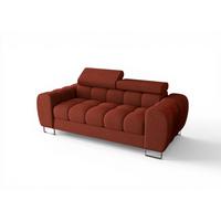 SOFA 2-sitzer Bastien In Stoff Moly - Rot, Holzwerkstoff/Textil (195/95/97cm) - Fun Möbel