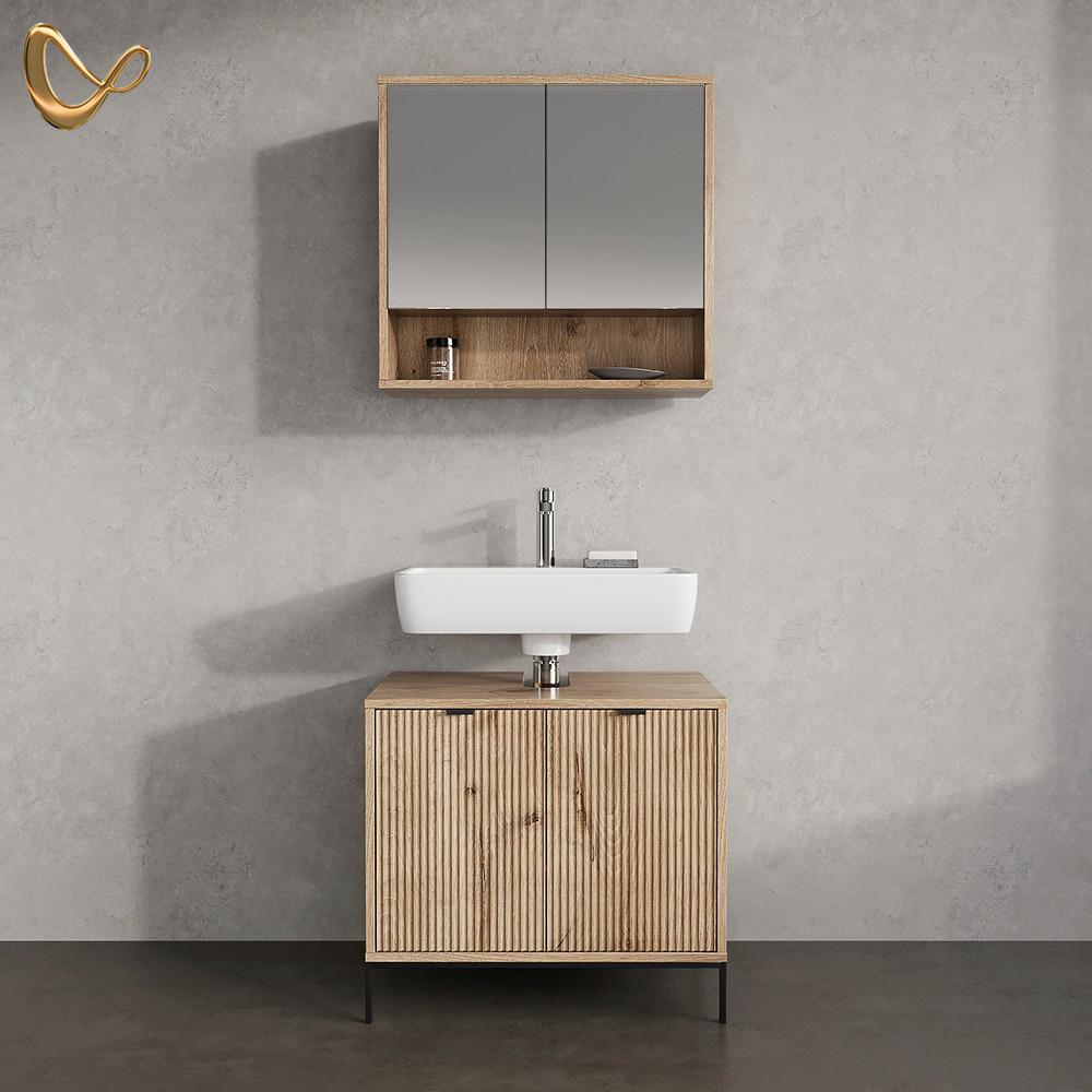 BADMÖBEL-SET ATERNO Viking Oak 2 Teile - Eichefarben, Holzwerkstoff (70/63/45cm) - Livinity®