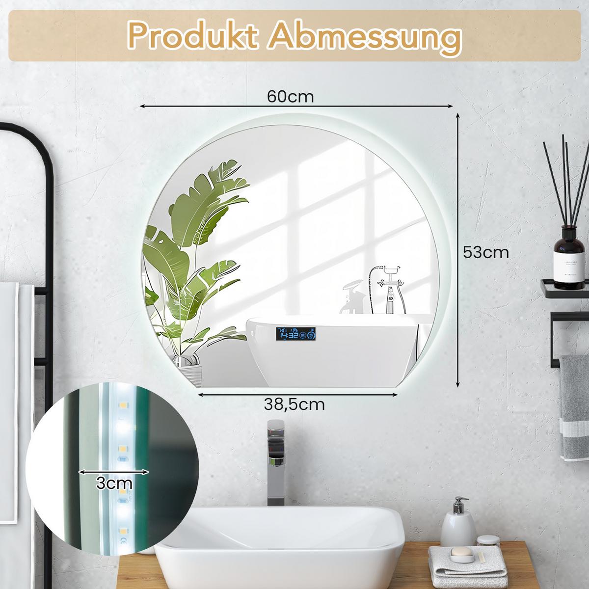 BADEZIMMERSPIEGEL Silber - Silberfarben, Glas (60/3/53cm) - COSTWAY