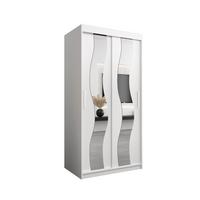 SCHWEBETÜRENSCHRANK 200/100/62 2-türig - Silberfarben/Weiß, Holz/Kunststoff (100/200/62cm) - MÖBEL KRYSPOL