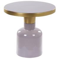 BEISTELLTISCH Metall purpur rund 45 cm Lomita - Violett/Messingfarben, Metall (45/45/45cm) - Beliani