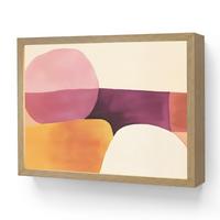 WANDLEUCHTE MIT AKKU Formen - Abstrakt - Farbenfroh 40x30 cm - Rosa, Holzwerkstoff (40/30/8cm) - OnlyWow