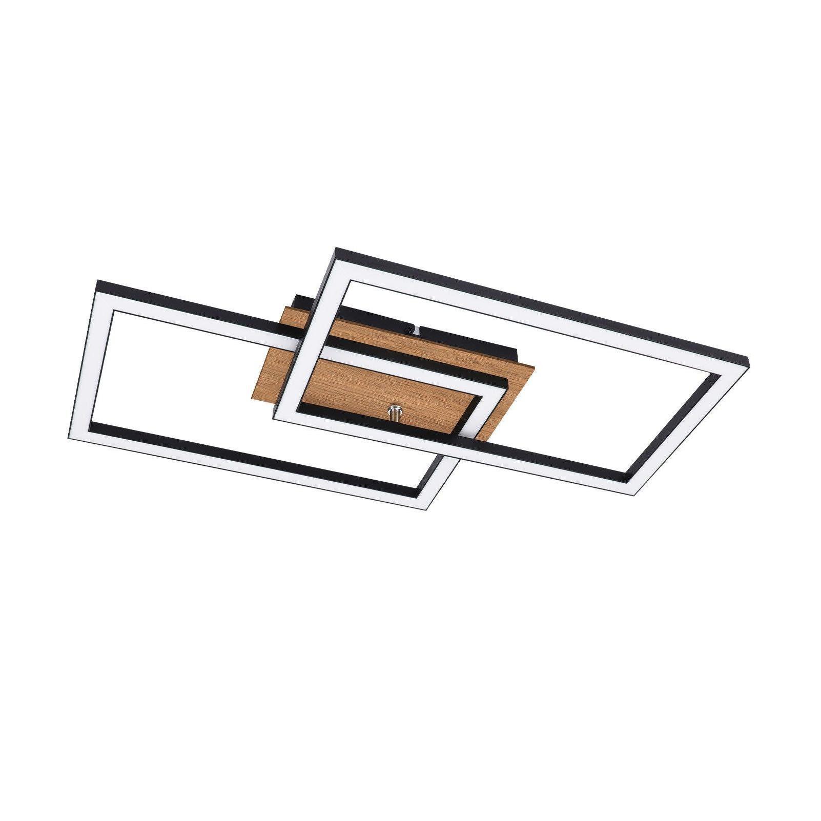 LED-DECKENLEUCHTE Gable 50/30/6.1 cm - Schwarz, Metall (50/30/6.1cm) - Nettlife