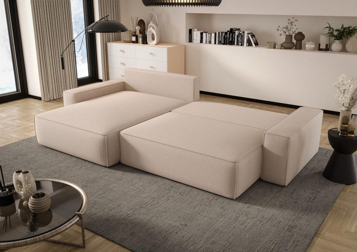 ECKSOFA Walken Mit Schlaffunktion - Dunkelgrau, Holzwerkstoff/Textil (280/185cm) - Fun Möbel