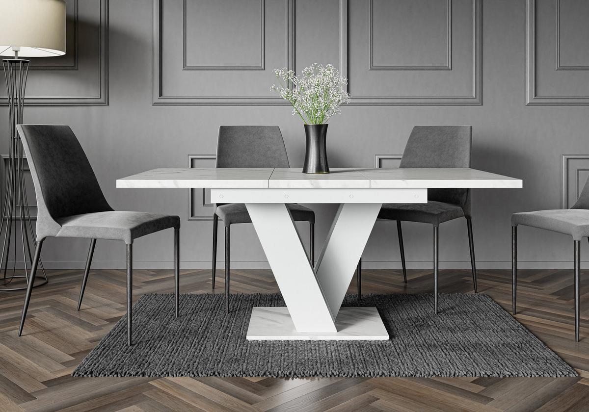 ESSTISCH MASSAR Ausziehbar 120 - 160 / 80 x 76 cm - Hellgrau/Weiß, Holz (120/80/76cm) - MASSENO