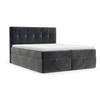 BOXBETT Tivra 160/200 cm Anthrazit im Paros Stoff - Anthrazit/Schwarz, Holz/Holzwerkstoff (160/200cm) - AltaBeds