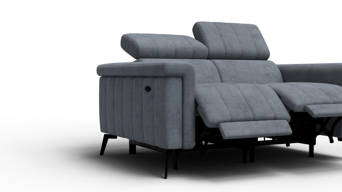RELAXSOFA NORDEL 2-Sitzer, dunkelgrau - Dunkelgrau/Schwarz, Holz/Textil (150/80/105cm) - Wozimo