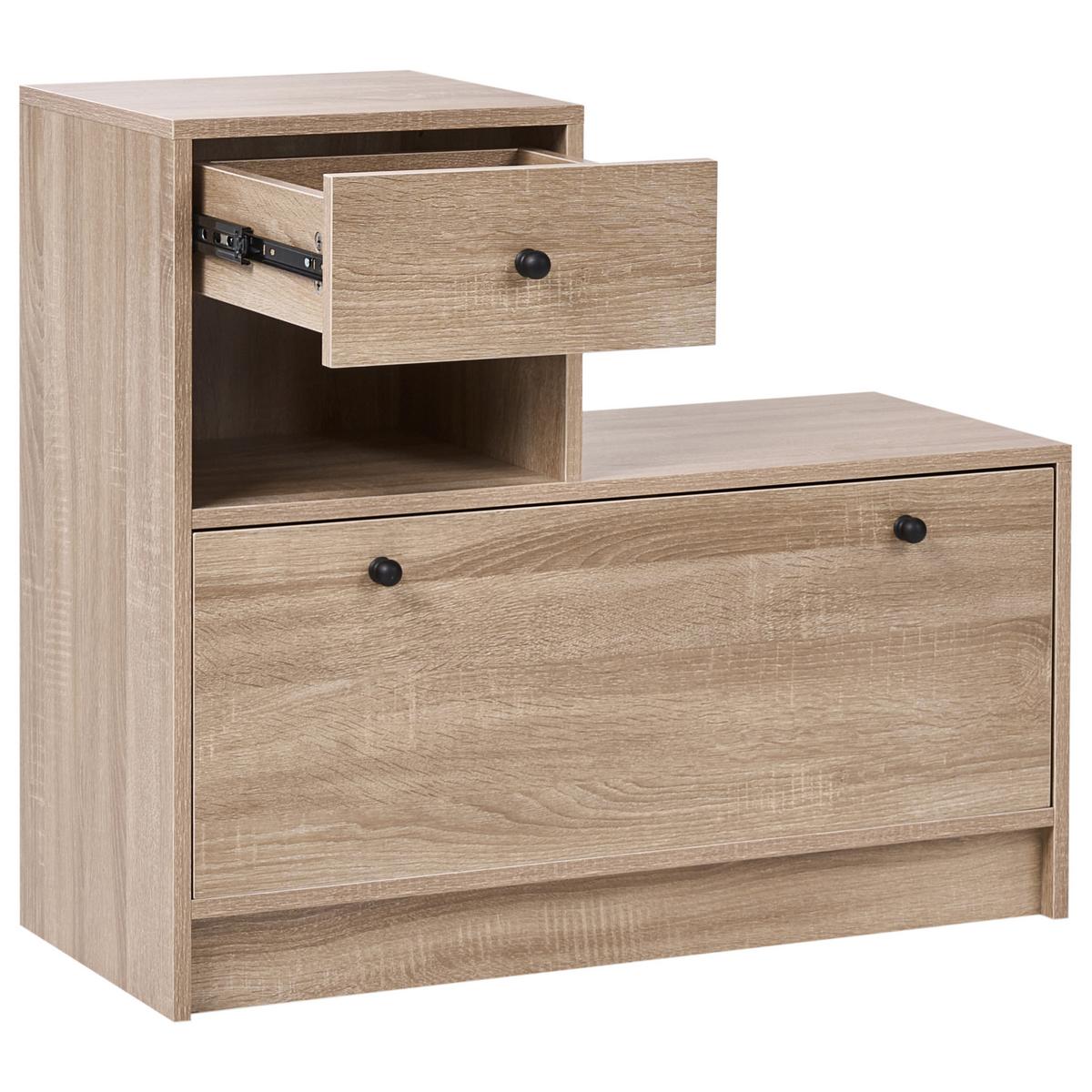 FLUR-SET Hellbraun Cooma - Hellbraun/Braun, Holzwerkstoff (77/70/35cm) - Beliani