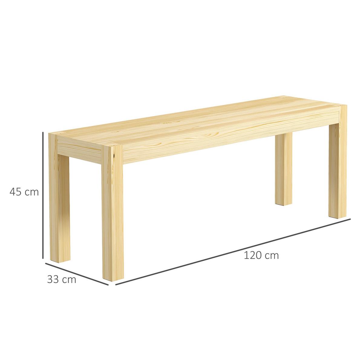 SITZBANK Natur 120 cm - Naturfarben, Holz (120/45/33cm) - HOMCOM