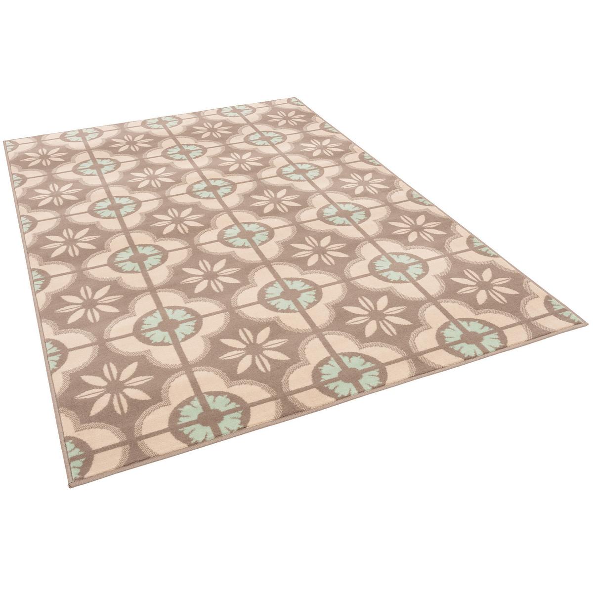 DESIGNER TEPPICH SAMBA MODERN FLIESENOPTIK - Beige, Textil (80/150cm) - Pergamon