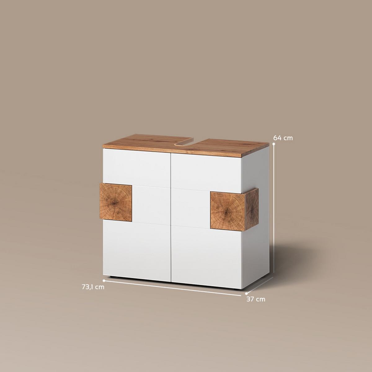 WASCHBECKENUNTERSCHRANK Tanaro Weiß 73.1 x 64 cm - Weiß, Holzwerkstoff (73.1/64/37cm) - Livinity®