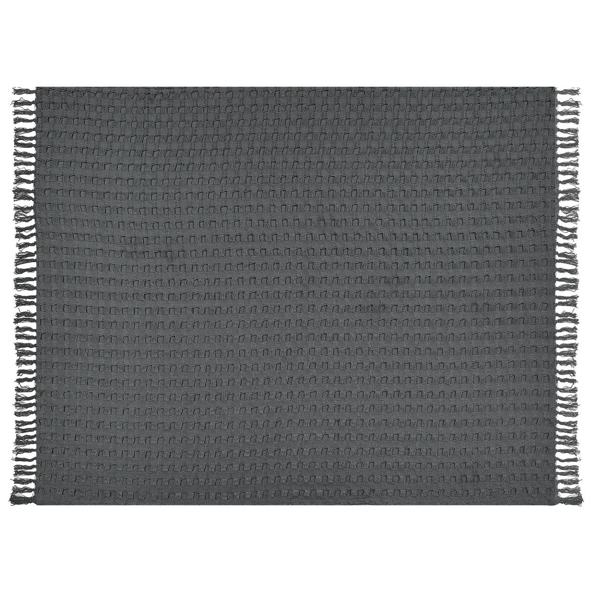 TAGESDECKE Grau 150 x 200 cm Bere - Schieferfarben, Textil (200/220cm) - Beliani