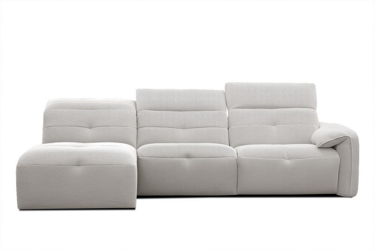 ECKSOFA TRENTO 4-Sitzer mit 1 Relaxfunktion, ecru - Ecru/Schwarz, Holzwerkstoff/Kunststoff (165/262cm) - Wozimo